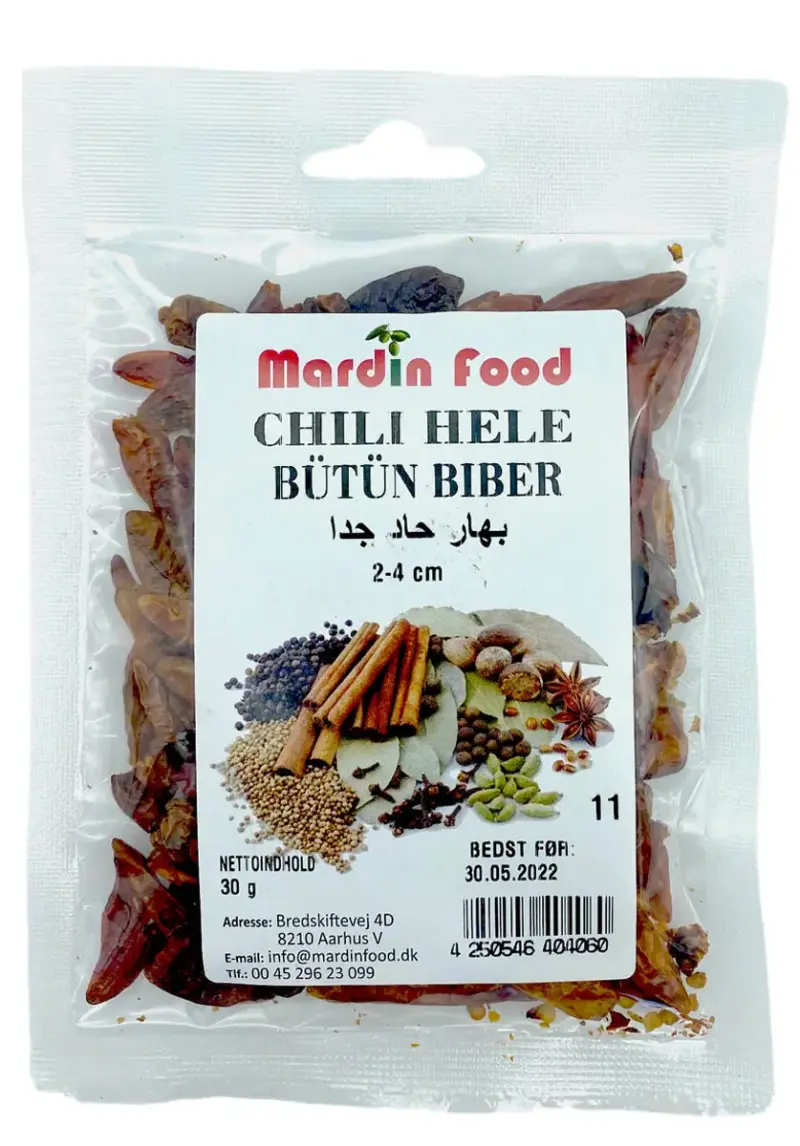 Mardin Food Tørret Chili Hele 30 G