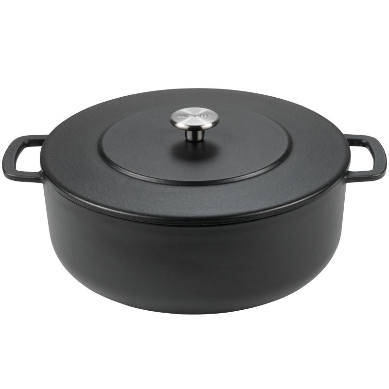 Støbejernsgryde Emaljeret, Sort, 28 Cm. fra Combekk