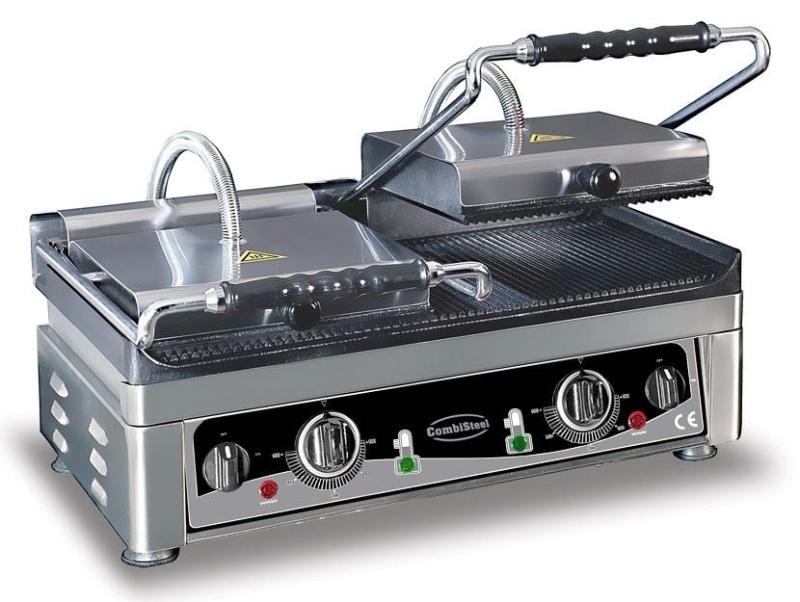 Dobbelt Klemgrill   Combisteel   Rillet Top Og Bund fra Gastroudstyr