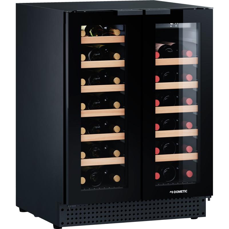 D42b Vinkøleskab, 2 Temperaturzoner, 42 Flasker, Sort fra Dometic