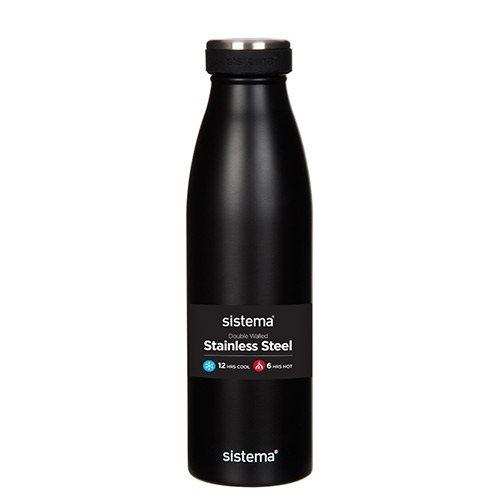 Drikkedunk Med Termo I Rustfrit Stål Sort   500 Ml     fra Sistema