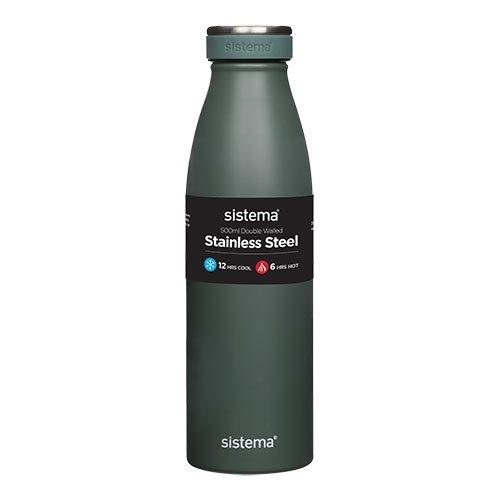 Drikkedunk Med Termo I Rustfrit Stål Armygrøn   500 Ml     fra Sistema