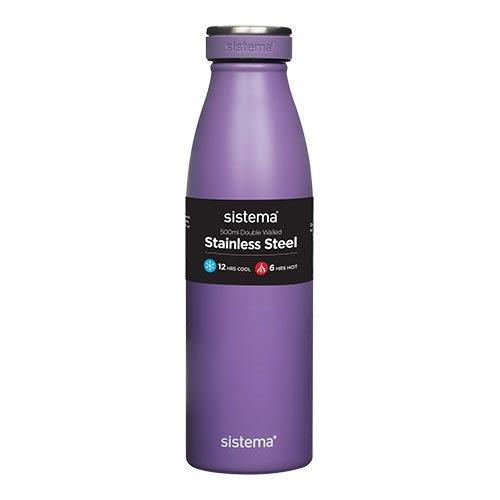 Drikkedunk Med Termo I Rustfrit Stål Lilla   500 Ml     fra Sistema