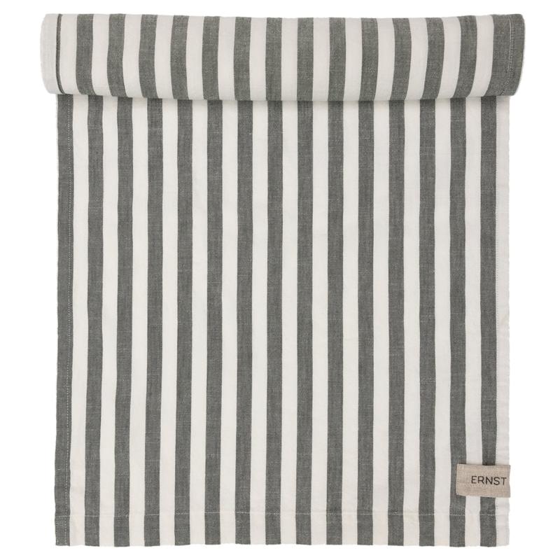 Løber Bred Stribe 45x150 Cm, Grøn Hvid fra Ernst
