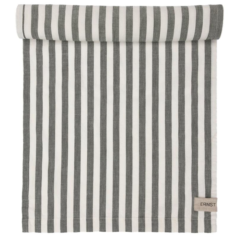 Bordløber Bred Stribe 45x250 Cm, Grøn Hvid fra Ernst