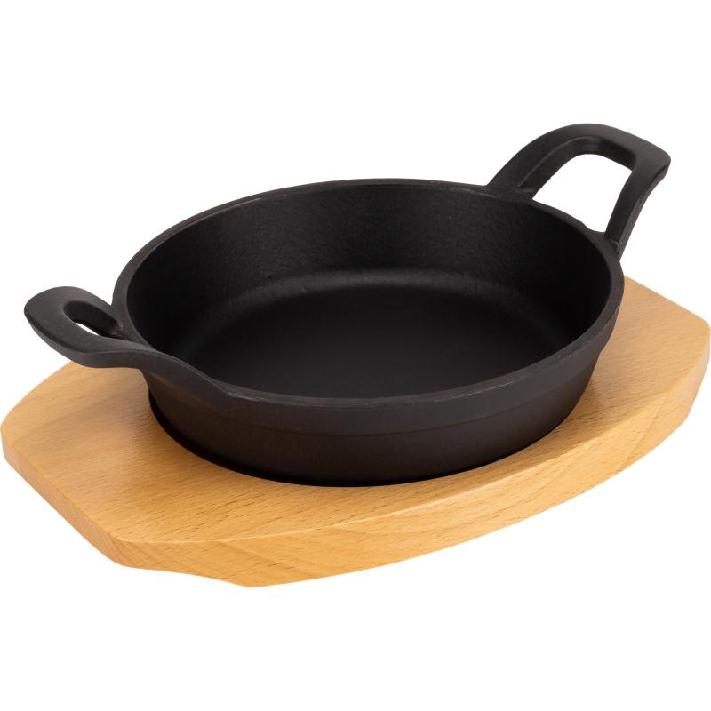 Støbejerns Serveringspande 16 Cm, Bordskåner I Træ fra Essentials