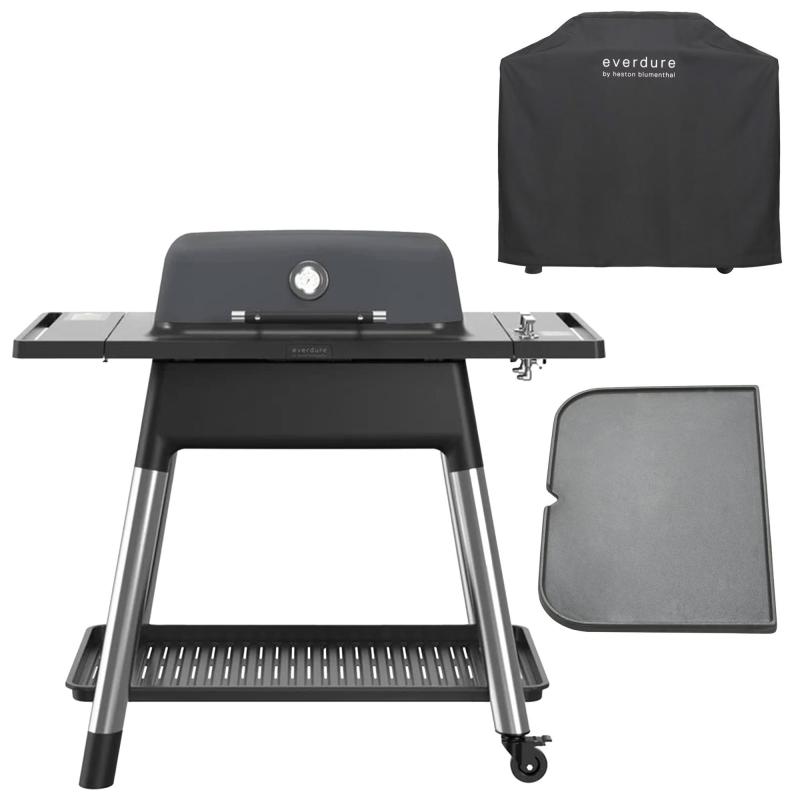 Force Gasgrill + Grillbetræk & Grillplade Grafit fra Everdure