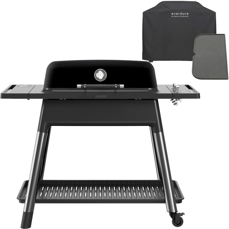 Furnace Gasgrill + Grillbetræk & Grillplade, Mat Sort fra Everdure