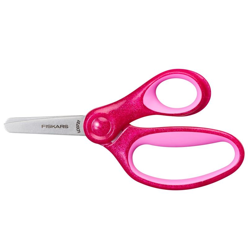 Børnesaks 13 Cm, Rosa Glitter fra Fiskars