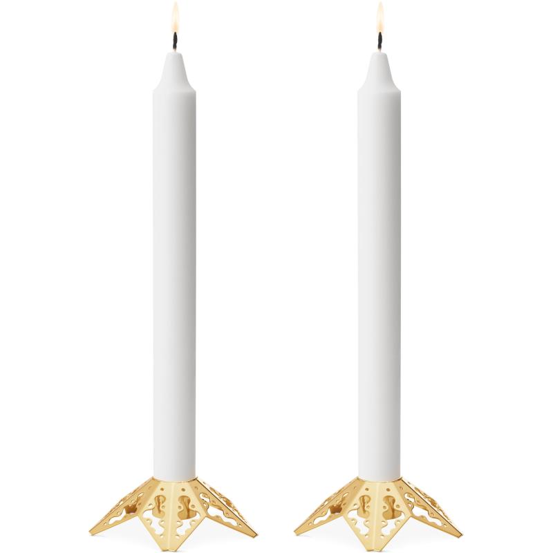 2022 Lysestage, 2 Stk, Guld fra Georg Jensen