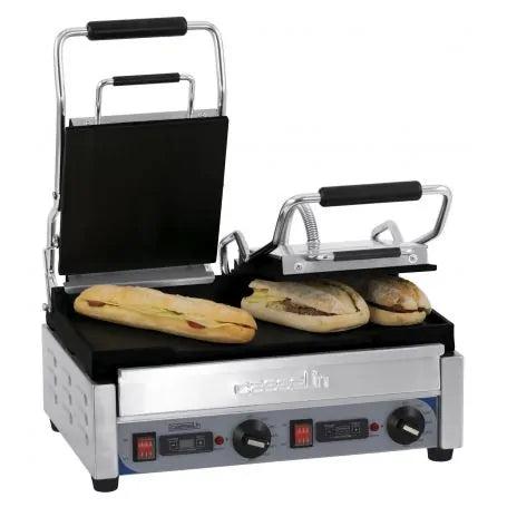 Dobbelt Klemgrill   Panini   Glat   Med Timer fra Casselin