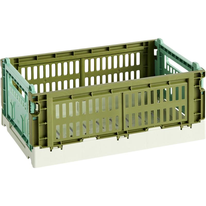 Colour Crate Mix Opbevaringskasse Small, Olive Mint fra Hay