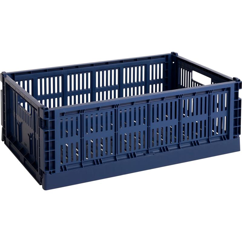 Colour Crate Opbevaringskasse, Large, Dark Blue fra Hay