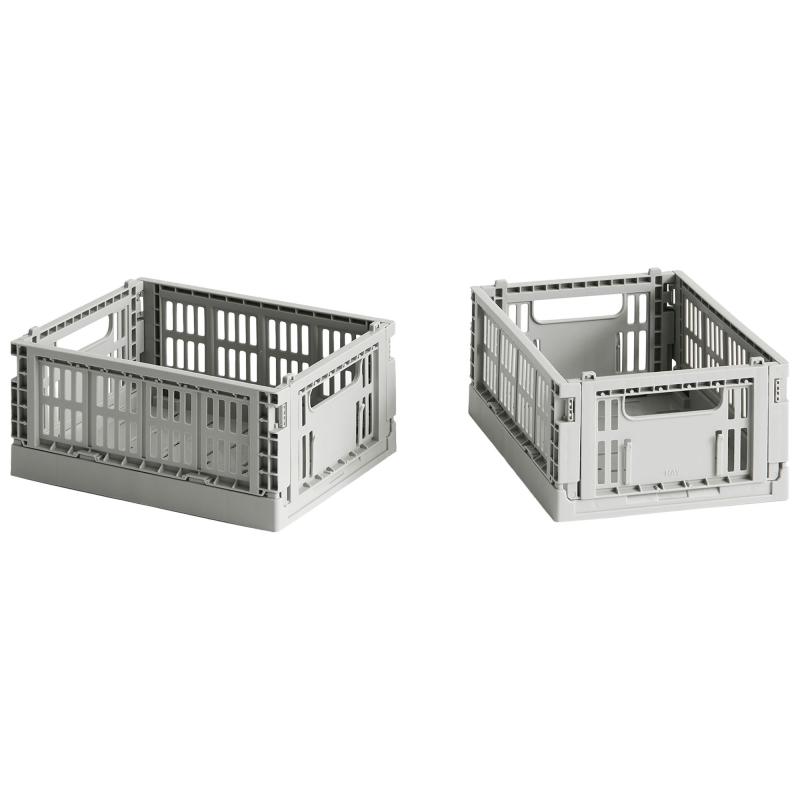 Colour Crate Opbevaringskasse Mini Lys Grå, 2 Stk. fra Hay