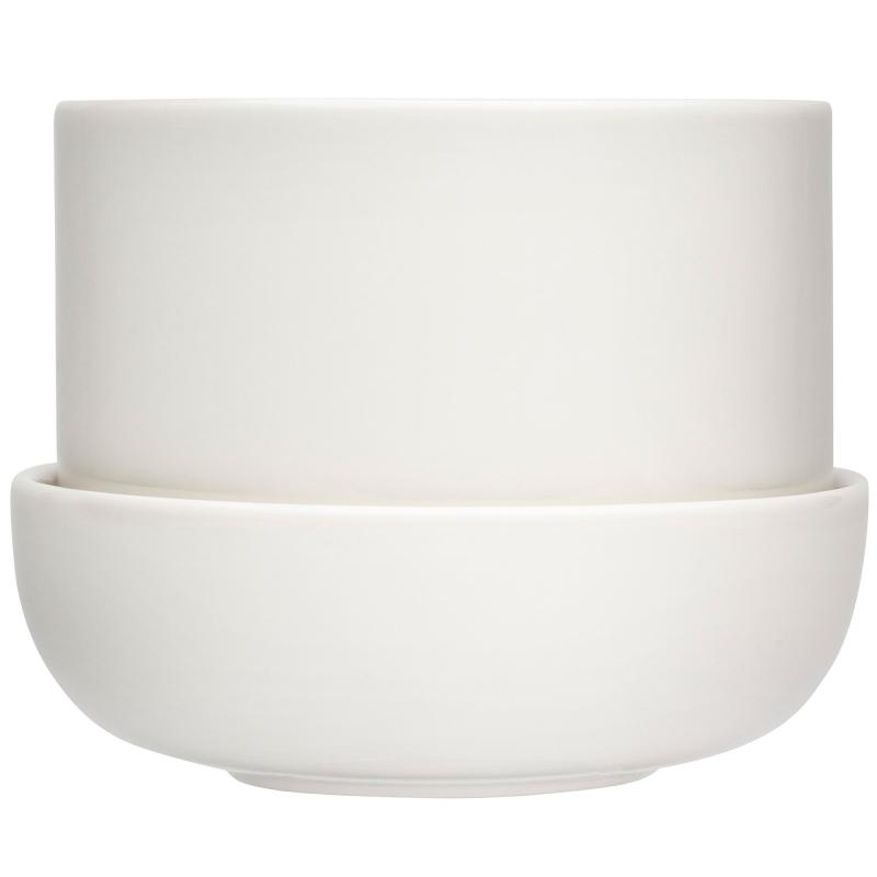 Nappula Urtepotte Med Underskål 17 X13 Cm, Hvid fra Iittala