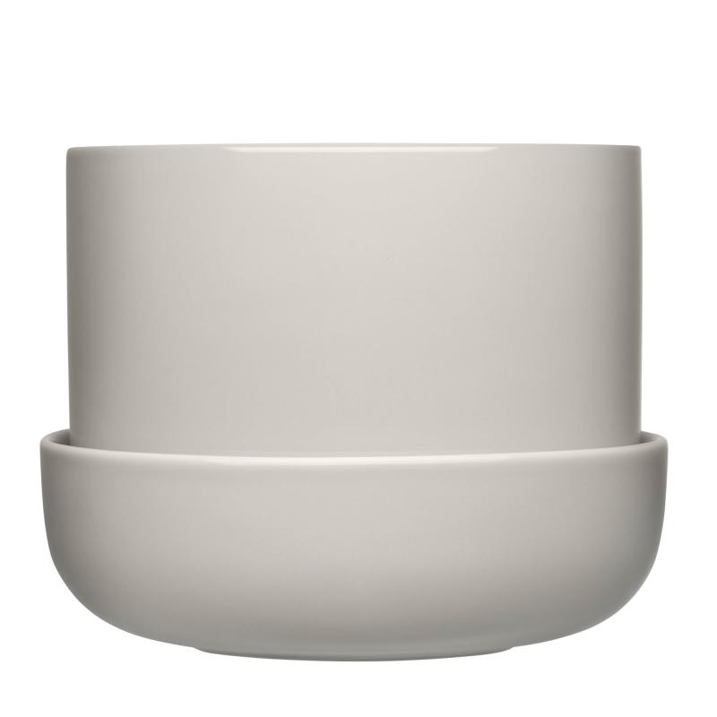 Nappula Urtepotte Med Underskål 17 X13 Cm, Lysegrå fra Iittala