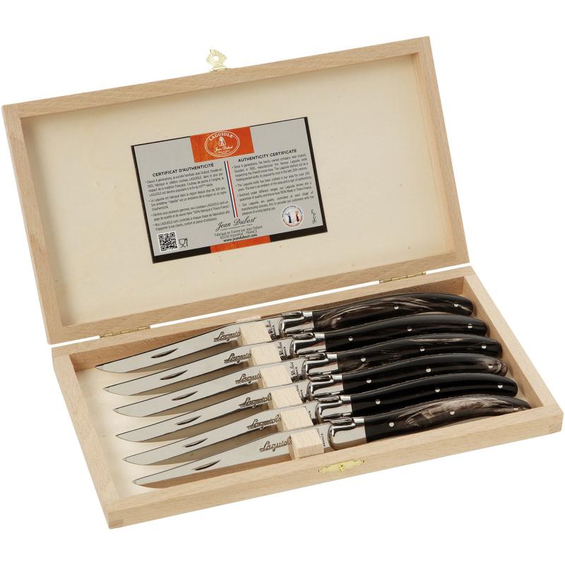 Laguiole Steakkniv, Horn, 6 Stk. fra Jean Dubost