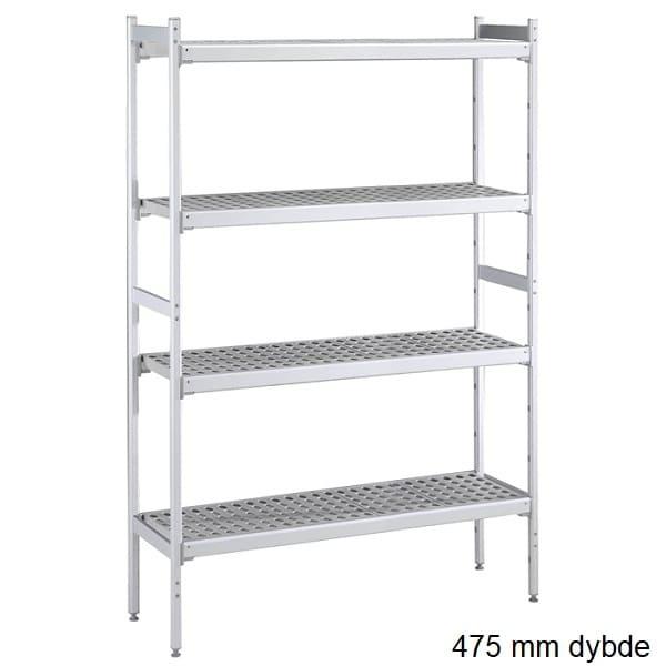 Alu. Reol Plasthylder 475 Mm Dyb   373x1606mm fra Gastroudstyr