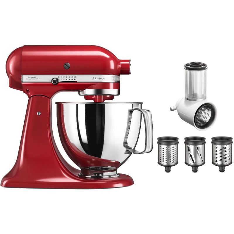 Artisan Ksm125eer Køkkenmaskine 4,8 Liter + 5ksmvsa Snitte  Og Rivejern Til Grøntsager fra Kitchenaid