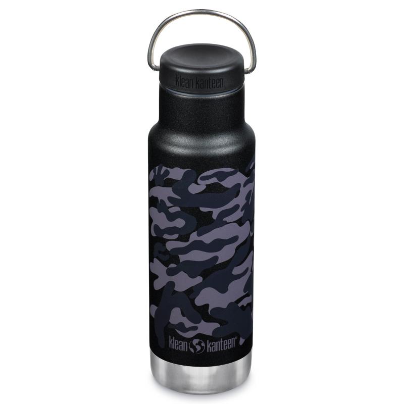 Vandflaske Med Låg Og Hank, 355 Ml, Black Camo fra Klean Kanteen