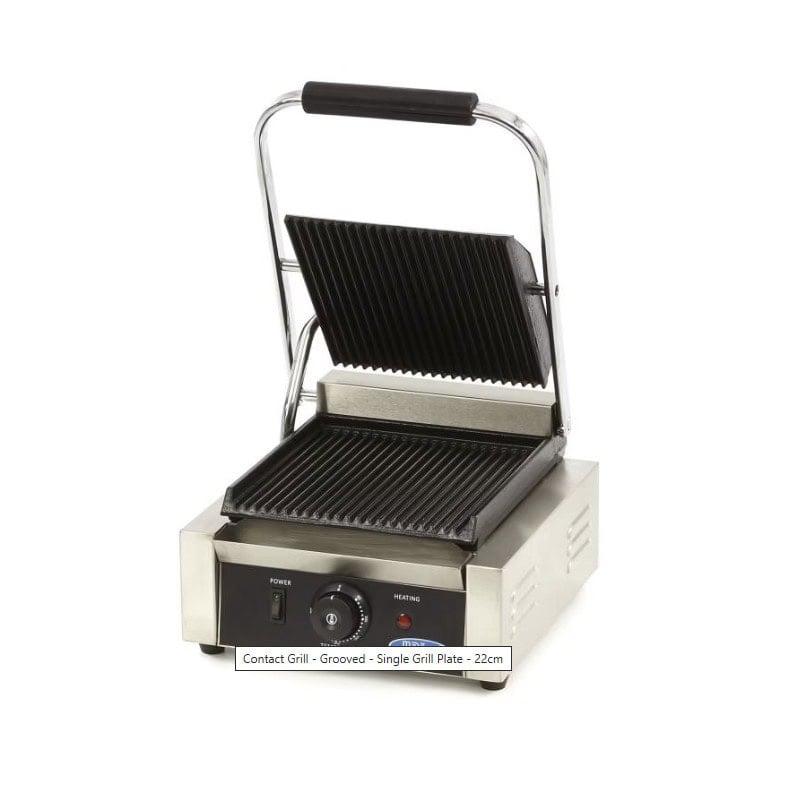 Klemgrill Enkelt Maxima   Rillet Top + Bund fra Gastroudstyr