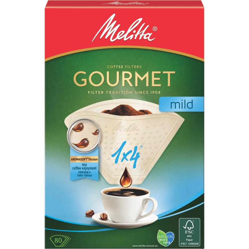 1x4 80 Gourmet Mild Kaffefiltre fra Melitta
