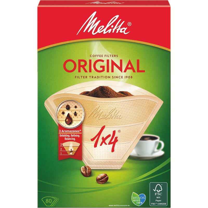 Original Kaffefilter 1x4 80 Stk. fra Melitta