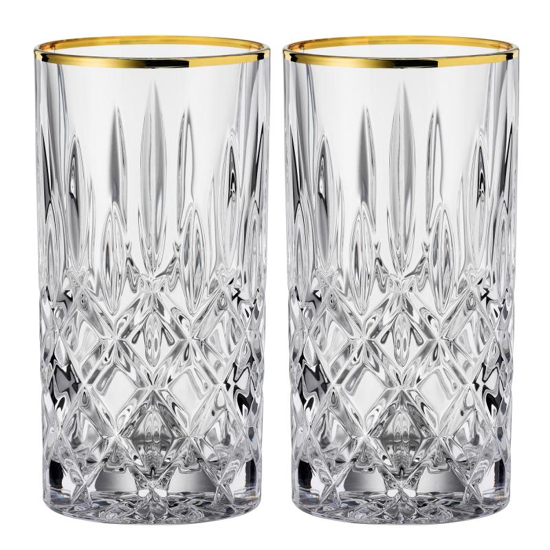 Noblesse Longdrinkglas, 37,5 Cl, Gold, 2 Stk. fra Nachtmann