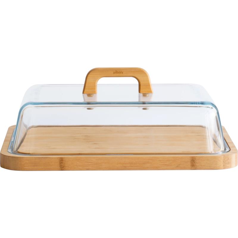Osteklokke 34x25x9,5 Cm, Glas Bambus fra Pebbly