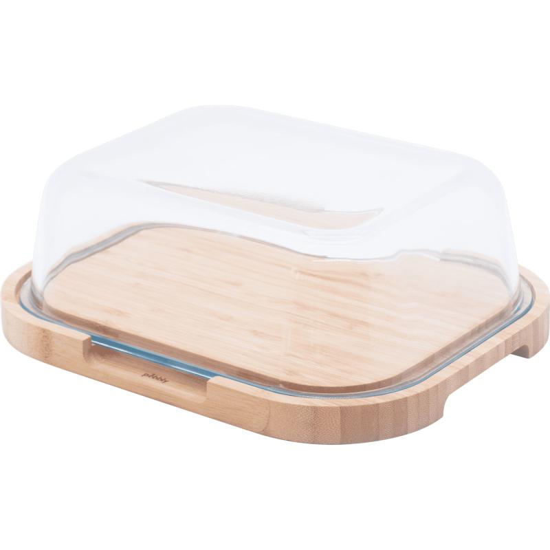 Osteklokke 27x21,5x9,5cm, Glas Bambus fra Pebbly