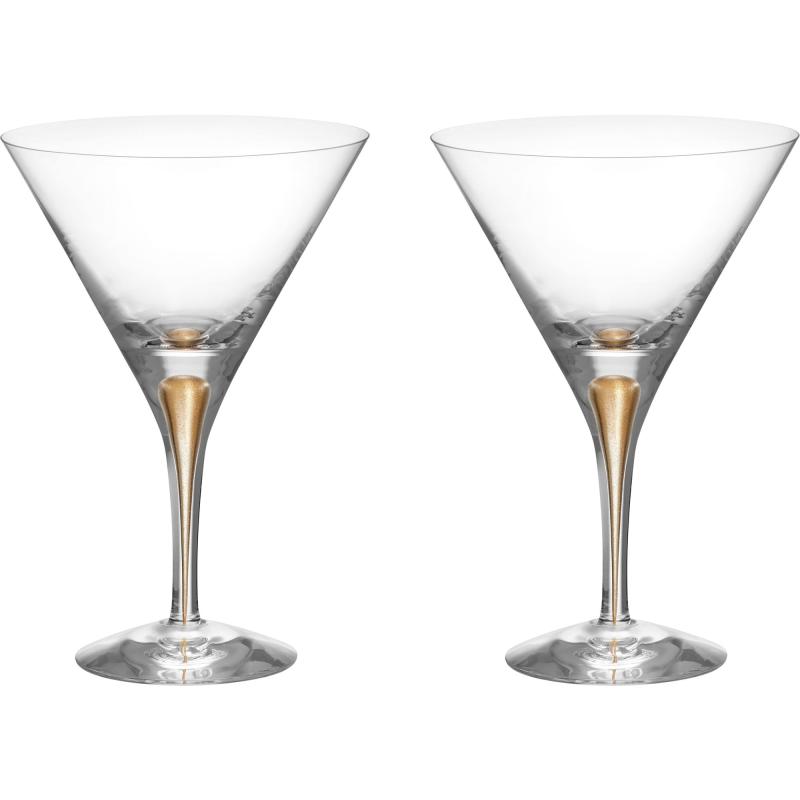 Intermezzo Martiniglas 25 Cl 2 Pak, Guld fra Orrefors