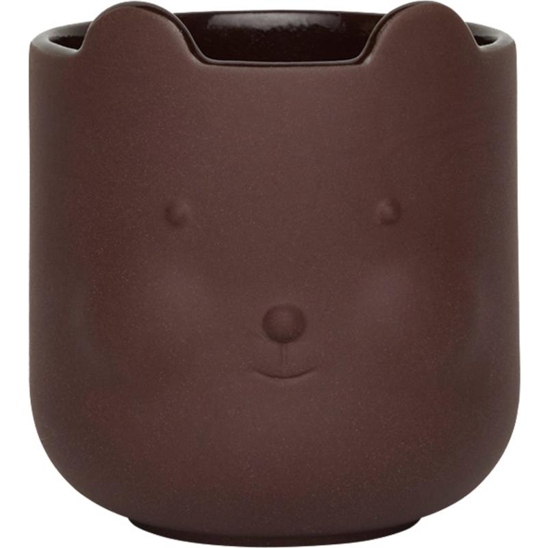 Bjørne Krukke 9 Cm, Terracotta fra Oyoy