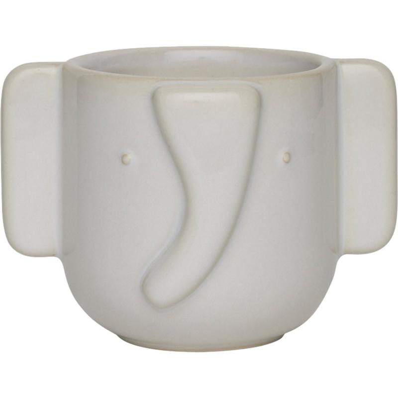 Elefant Krukke 9 Cm, Offwhite fra Oyoy
