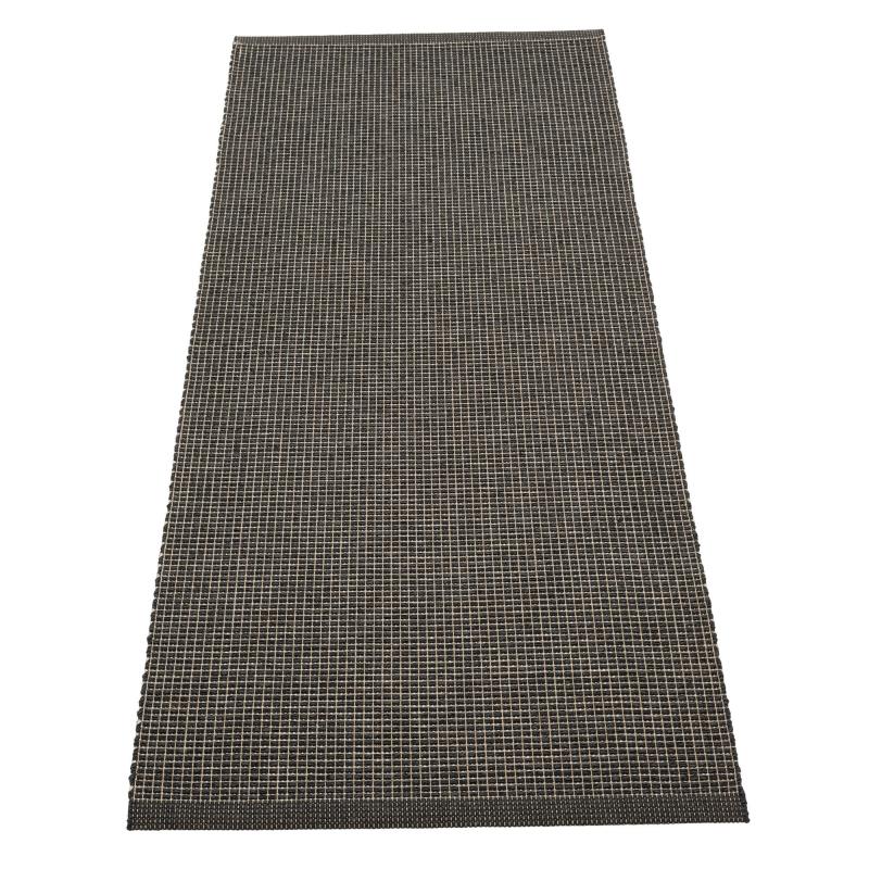 Emm Gulvtæppe 180x70 Cm, Black Linen fra Pappelina