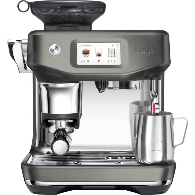 Barista Touchâ¢ Impress Ses881 Espressomaskine, Black Steel fra Sage