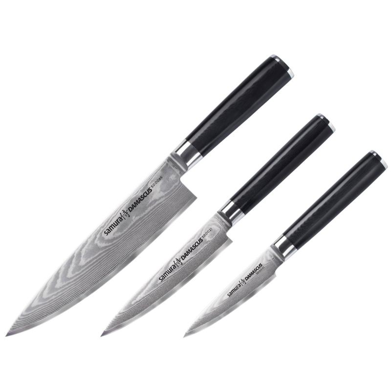 Damascus Knivsæt, 3 Stk. fra Samura