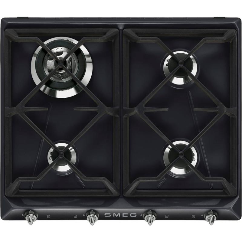 59,5 Cm Victoria Design Gaskogeplade, Sort fra Smeg