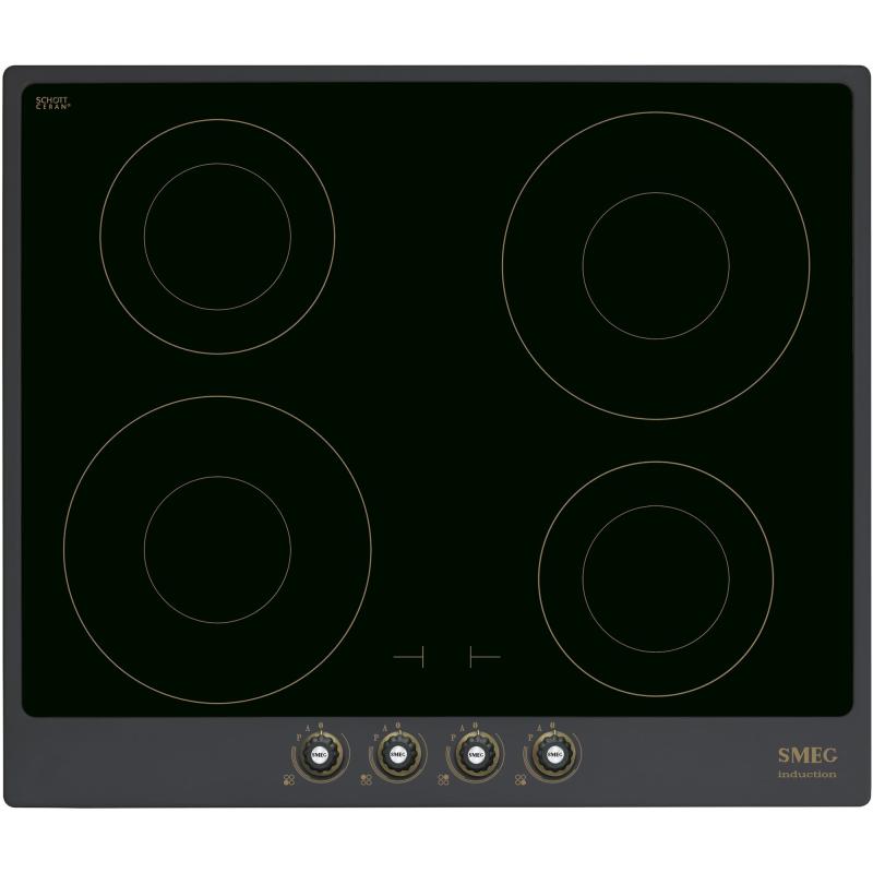 60cm Cortina Induktionskogeplade M. Ramme, Antracit fra Smeg