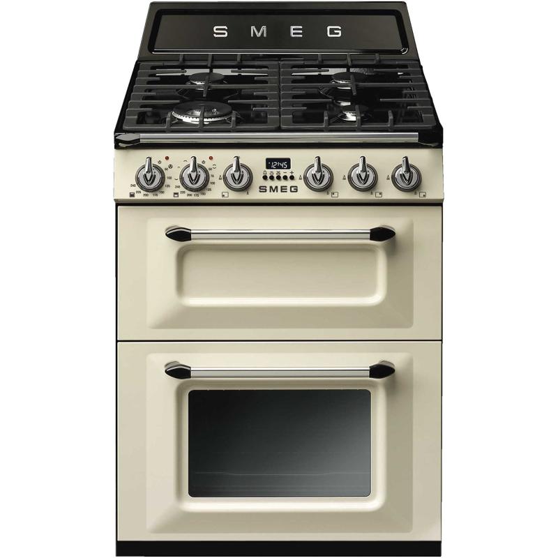 60cm Victoria Gaskomfur Med 2 Ovne, Creme fra Smeg