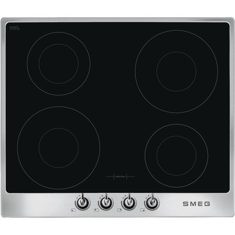 60cm Victoria Induktionskogeplade M. Ramme, Rustfrit Stål fra Smeg