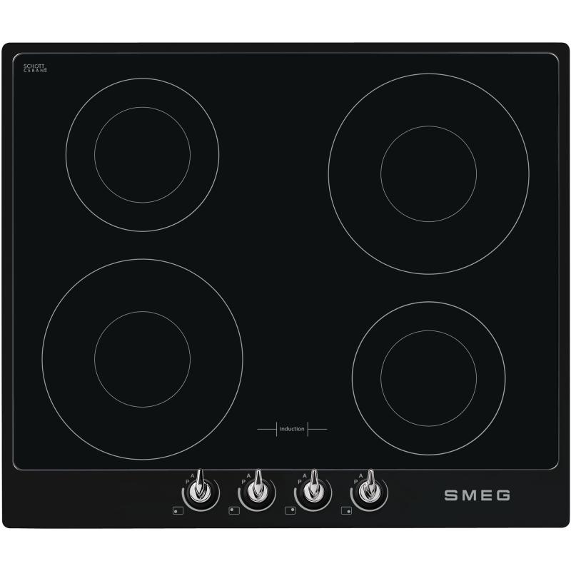 60cm Victoria Induktionskogeplade M. Ramme, Sort fra Smeg