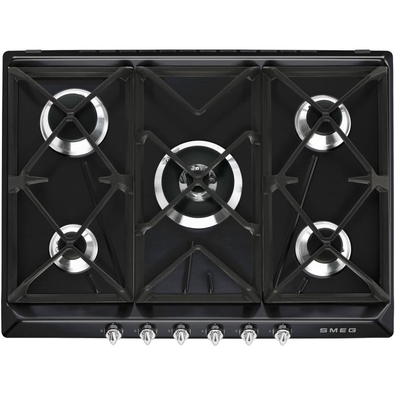 68,5 Cm Gaskogeplade Rustfrit Stål Victoria Design   Sort fra Smeg