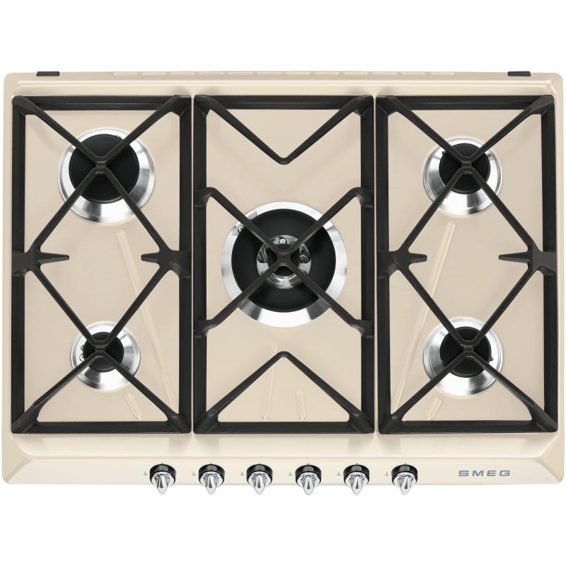 68,5 Cm Gaskogeplade Rustfrit Stål Victoria Design   Creme fra Smeg