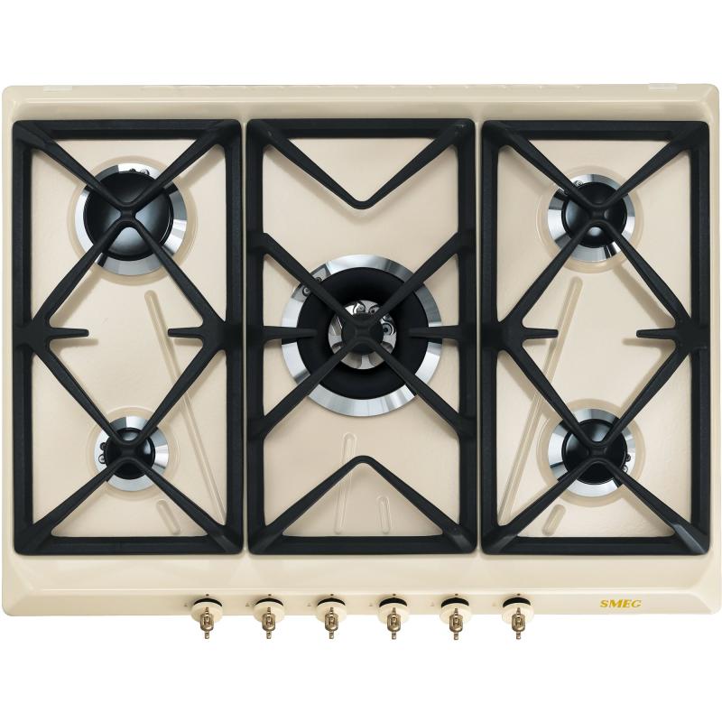 70 Cm Gaskogeplade Med Frontbetjening Creme fra Smeg
