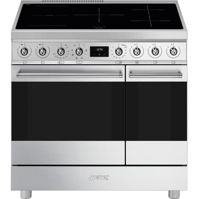 C92imx2 Classic Induktionskomfur Med 2 Ovne, 90 Cm, Rustfrit Stål fra Smeg