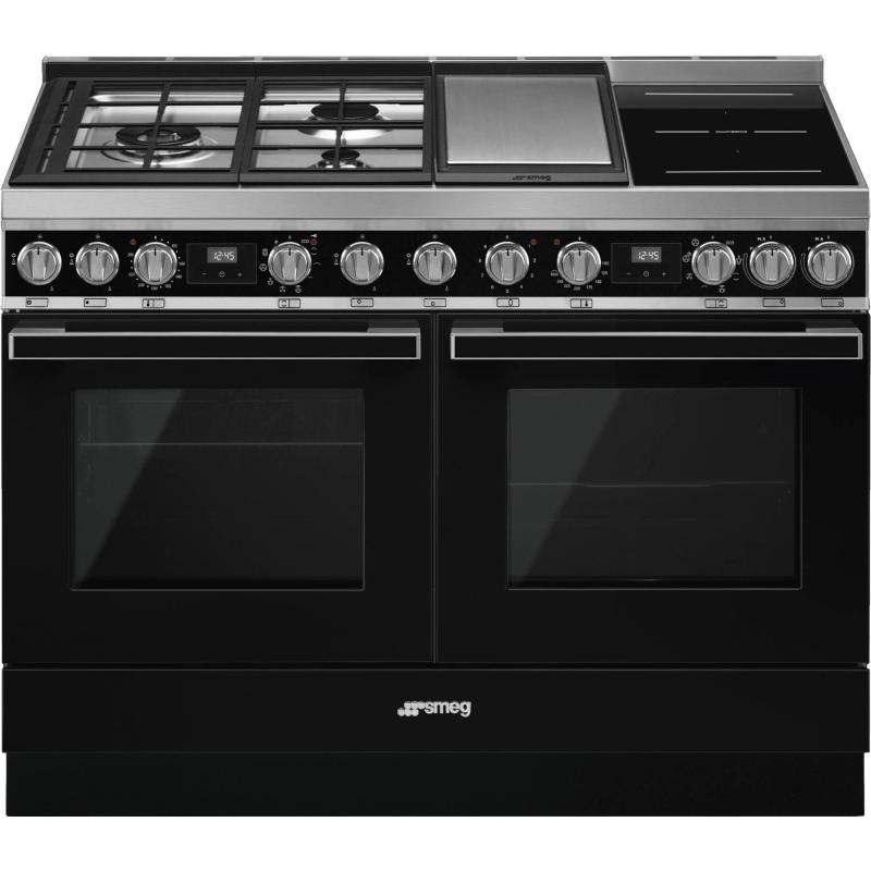 Cpf120igmpl Portofino Gas  Induktionskomfur, Sort fra Smeg