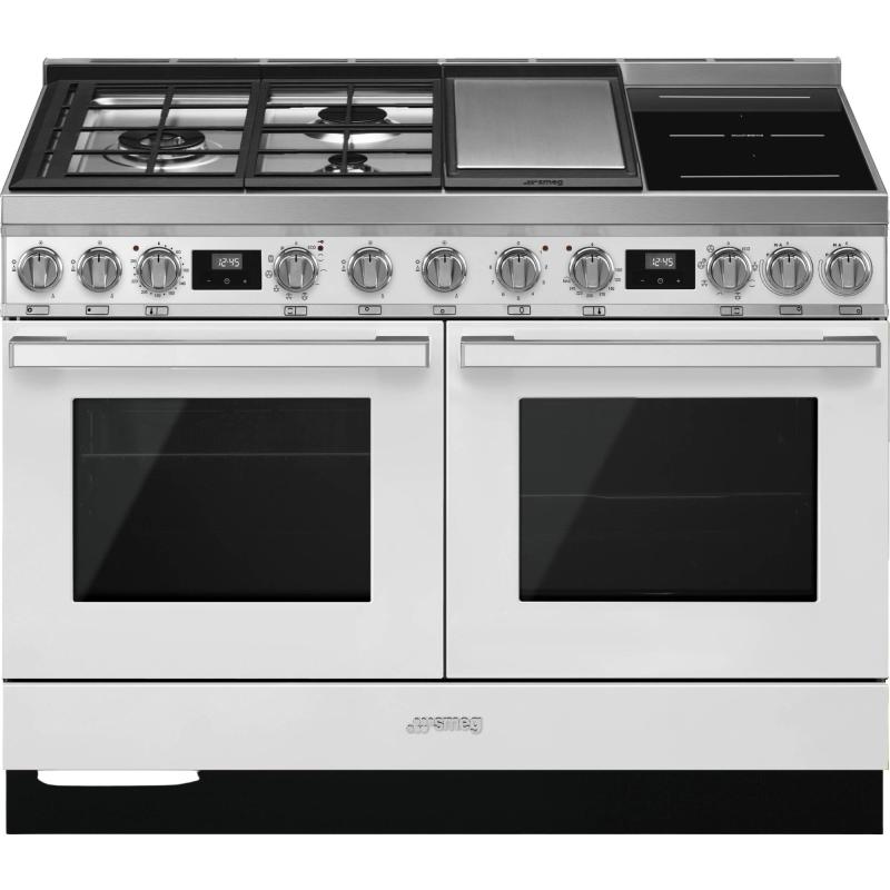 Cpf120igmpwh Portofino Gas  Induktionskomfur, Hvid fra Smeg