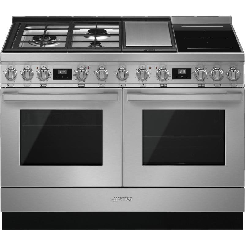 Cpf120igmpx Portofino Gas  Induktionskomfur, Rustfrit Stål fra Smeg
