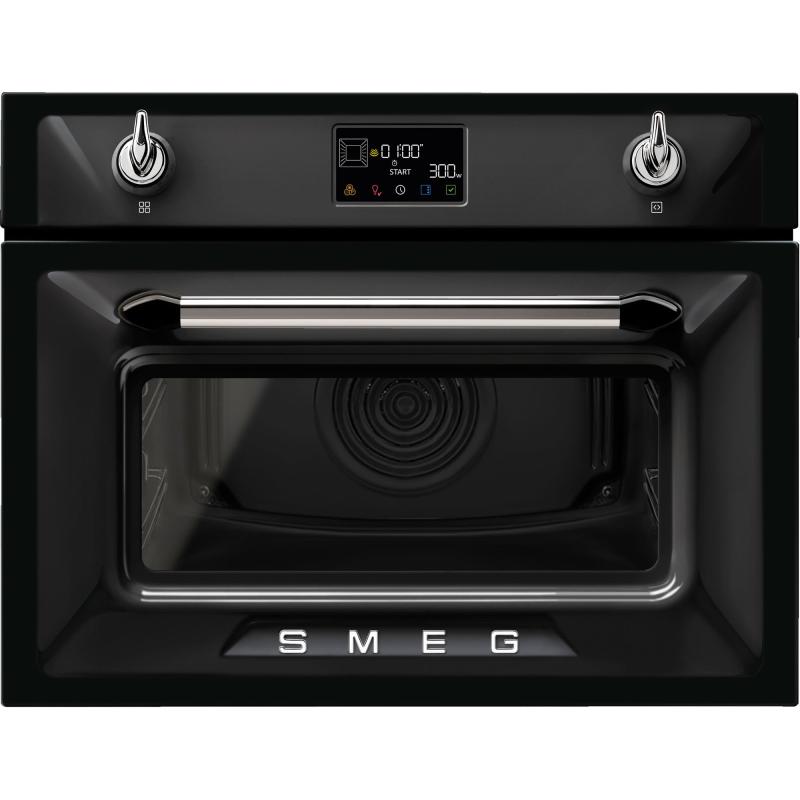 So4902m1 Victoria Kombi Mikrobølgeovn 40 Liter, Sort fra Smeg
