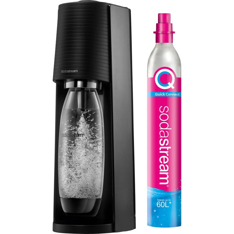 Terra Sodavandsmaskine Sort Med Kulsyrepatron fra Sodastream